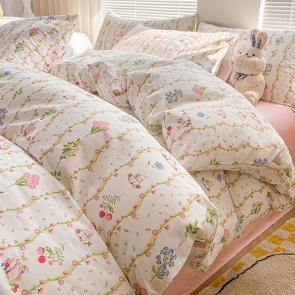 91家纺网 家纺一手货源 找家纺 （总)曼町2024新款全棉印花四件套