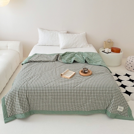 91家纺网 家纺一手货源 找家纺 （总）珺柔 2024新款 水洗棉全棉色织提花夏凉被夏被空调被