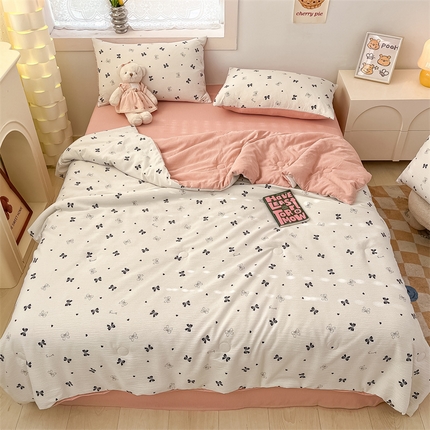 91家纺网 家纺一手货源 找家纺 （总）无界 2024新款皱皱纱印花夏被 