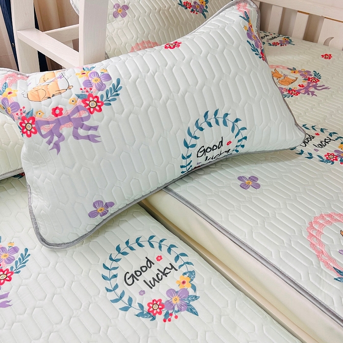 91家纺网 家纺一手货源 找家纺 小虾米 2024新款上下床乳胶凉席床笠款印花凉席三件套 麋鹿