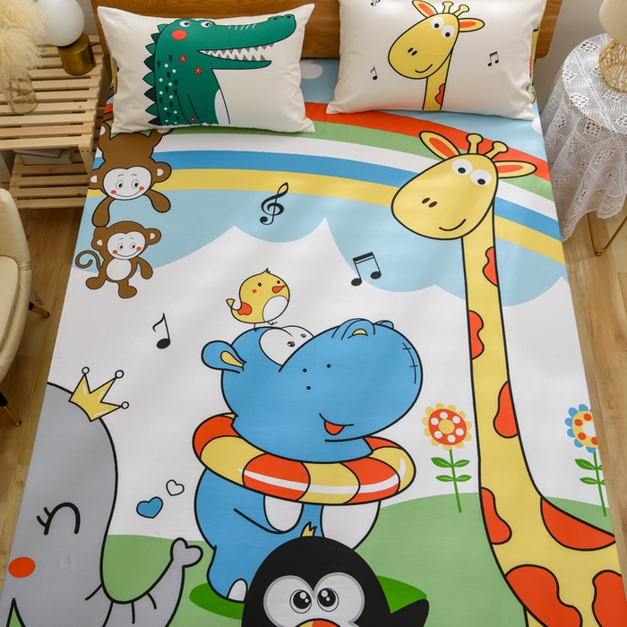 91家纺网 家纺一手货源 找家纺 （总）沐白家居 2024新款纯棉喷气133*72二次元大版印花单床笠