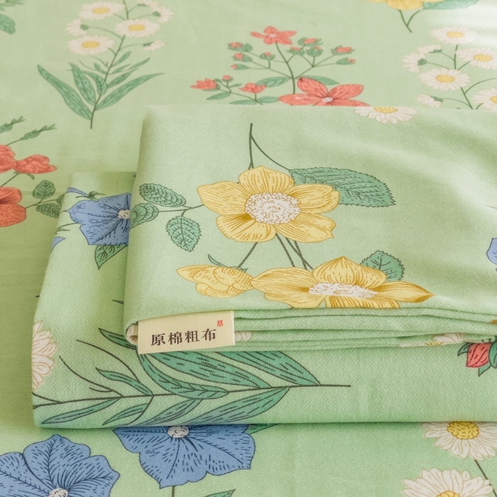 91家纺网 家纺一手货源 找家纺 金泰莱 2025新款老粗布凉席老粗布床单软凉席三件套藤席 恋夏