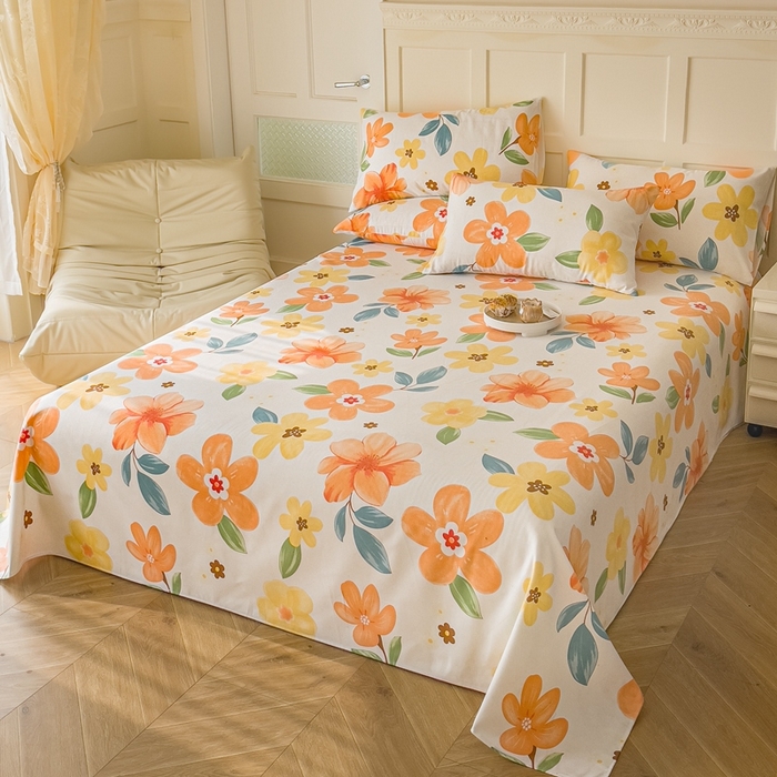 91家纺网 家纺一手货源 找家纺 金泰莱 2025新款老粗布凉席老粗布床单软凉席三件套藤席 花祭