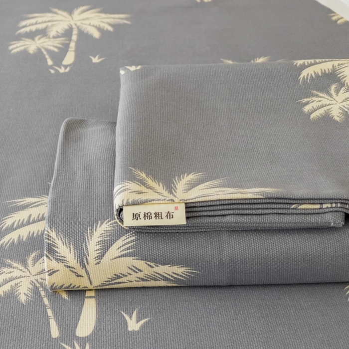 91家纺网 家纺一手货源 找家纺 金泰莱 2025新款老粗布凉席老粗布床单软凉席三件套藤席 陌染