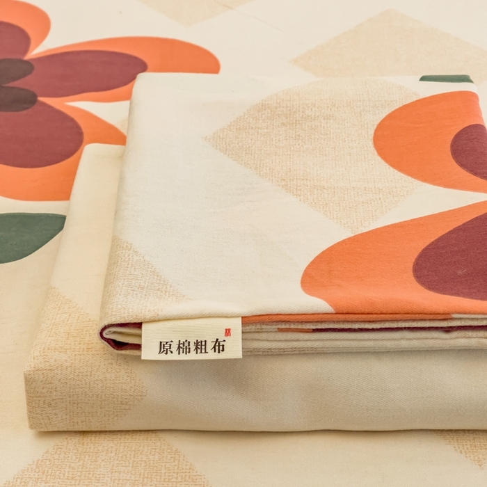 91家纺网 家纺一手货源 找家纺 金泰莱 2025新款老粗布凉席老粗布床单软凉席三件套藤席 花随