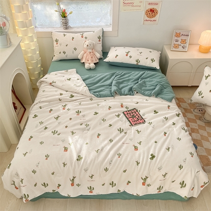 91家纺网 家纺一手货源 找家纺 （总）无界 2024新款皱皱纱印花夏被 