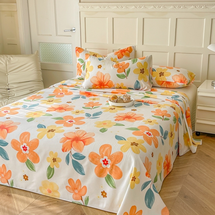 91家纺网 家纺一手货源 找家纺 金泰莱 2025新款老粗布凉席老粗布床单软凉席三件套藤席 花祭