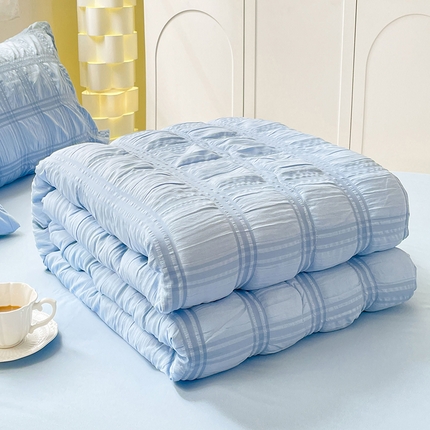 91家纺网 家纺一手货源 找家纺 （总）卡斯诺 2025新款简约时尚泡泡纱水洗棉夏被（下载包包含买家秀）