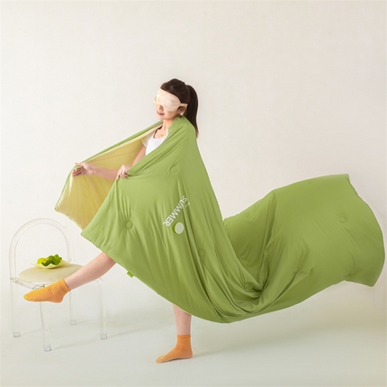 91家纺网 家纺一手货源 找家纺 （总）无界 2024新款凉感丝纯色拼色水果被夏被