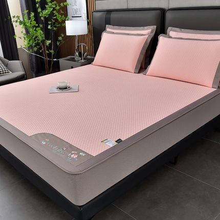 91家纺网 家纺一手货源 找家纺 小牛席业 2024新款7D速冷凉感豆豆席凉席系列（床笠款） 7D速冷豆豆席（粉玉）-床笠款