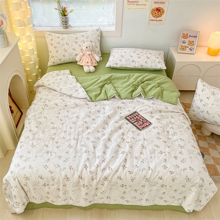 91家纺网 家纺一手货源 找家纺 （总）无界 2024新款皱皱纱印花夏被 