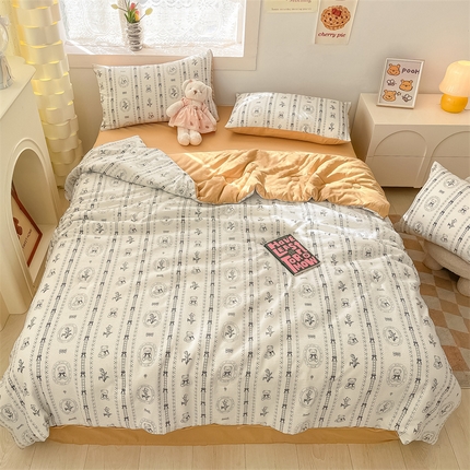 91家纺网 家纺一手货源 找家纺 （总）无界 2024新款皱皱纱印花夏被 