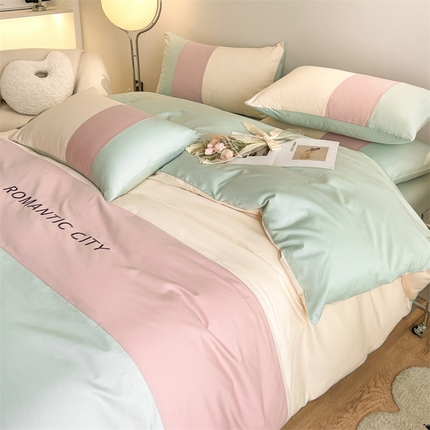 91家纺网 家纺一手货源 找家纺 （总）床绮 2024新款轻奢40支纯棉13372四件套系列-若梦