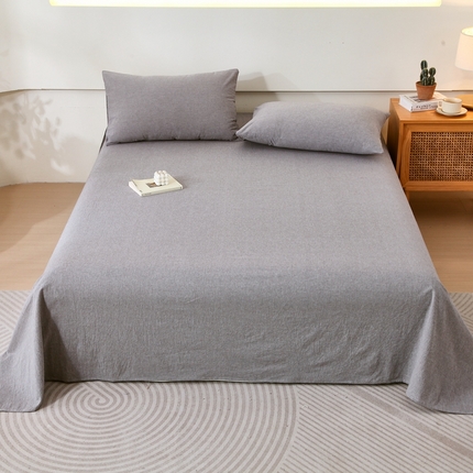 一禾2024新款A类亲肤舒适全棉色织单品系列-单床单 冰山灰
