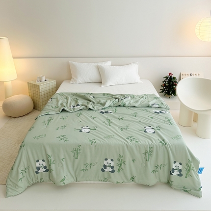 珺柔 2024新款 华夫格针织夏凉被夏被空调被 玩趣熊猫