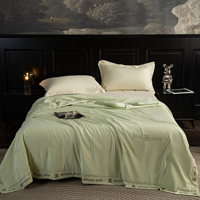 91家纺网 家纺一手货源 找家纺 被靠被2024新款锦丝锻夏被-赫拉 草绿