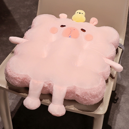 仟亿莱 2024新款水晶绒卡通水豚饼干坐垫 饼干粉色水豚