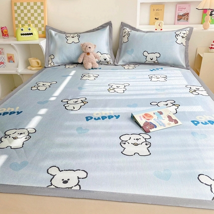 91家纺网 家纺一手货源 找家纺 （总）川悦生活 2024爆款大版小清新卡通冰丝席凉席