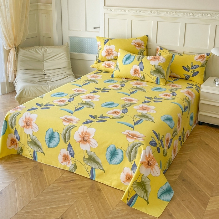 91家纺网 家纺一手货源 找家纺 金泰莱 2025新款老粗布凉席老粗布床单软凉席三件套藤席 花逝