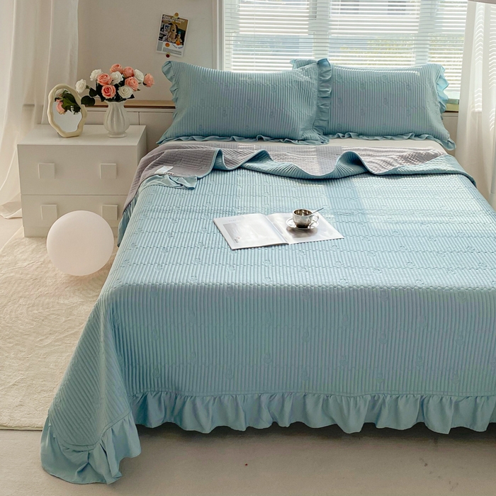 91家纺网 家纺一手货源 找家纺 （总）胜权家纺 2024新款A类60S天丝夹棉绣花床盖三件套