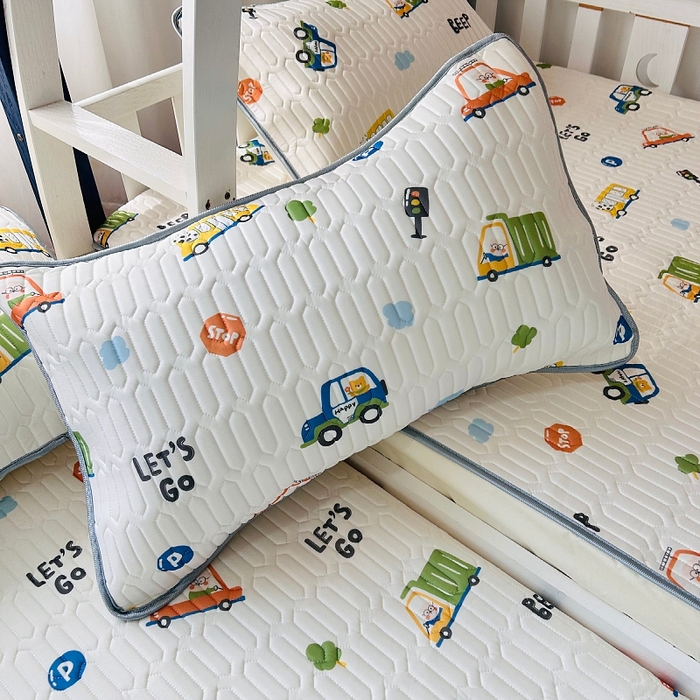 91家纺网 家纺一手货源 找家纺 小虾米 2024新款上下床乳胶凉席床笠款印花凉席三件套 小汽车