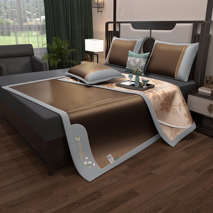 91家纺网 家纺一手货源 找家纺 小牛席业 2024艾草清香-冰藤双面席系列凉席（新风格） 艾草清新-冰藤双面席（浅紫）