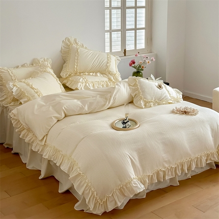 91家纺网 家纺一手货源 找家纺 （总）婳庭家居 2024新款全棉水洗棉提花四件套-心动系列