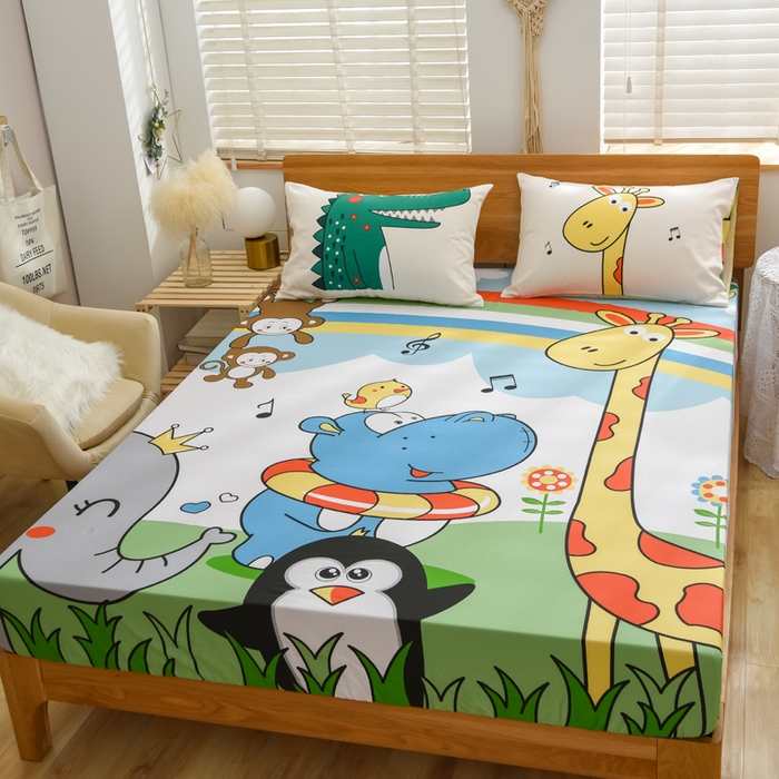 91家纺网 家纺一手货源 找家纺 （总）沐白家居 2024新款纯棉喷气133*72二次元大版印花单床笠