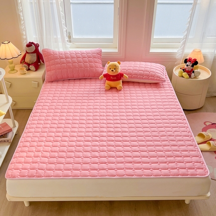 暖季 2025新款A类数码印花床护垫 床护垫-玫瑰红