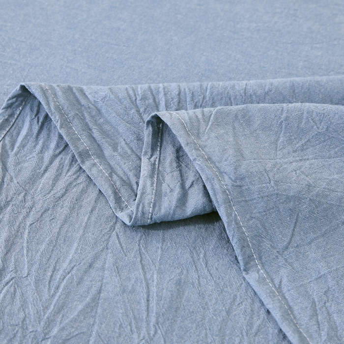 91家纺网 家纺一手货源 找家纺 一禾2024新款A类亲肤舒适全棉色织单品系列-单床单 天空蓝