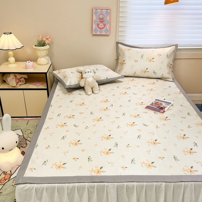 91家纺网 家纺一手货源 找家纺 2025新款慕尚600D数码印花冰丝凉席 金秋