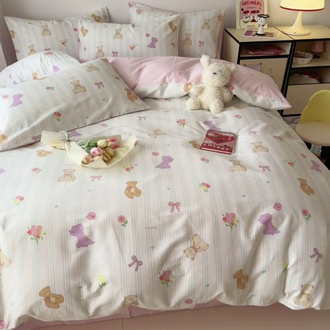 91家纺网 家纺一手货源 找家纺 （总）慕尚 2025新款13070全棉小清新四件套