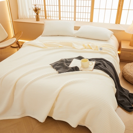 91家纺网 家纺一手货源 找家纺 （总）悦然毛巾被 2025新款全棉毛巾被小提花盖毯-西慕