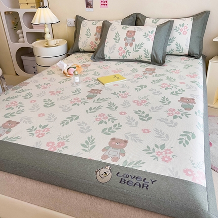 91家纺网 家纺一手货源 找家纺 （总）全季家居 2024新款A类抗菌数码印花冰藤席三件套