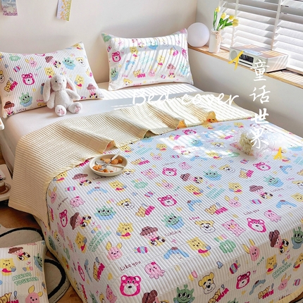 91家纺网 家纺一手货源 找家纺 （总）赫梵茜2024春夏新款糯糯棉单床盖床盖三件套