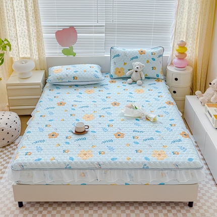 91家纺网 家纺一手货源 找家纺 （总）小萌虎 2024新款胶质凉席床笠花边款