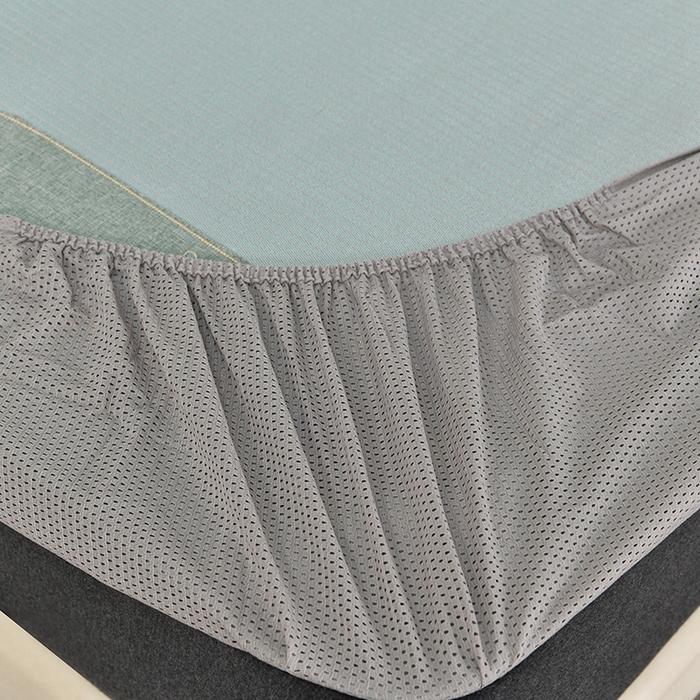 91家纺网 家纺一手货源 找家纺 简一 2024新款600D紫荆花开A类抗菌席 床笠款 浅绿