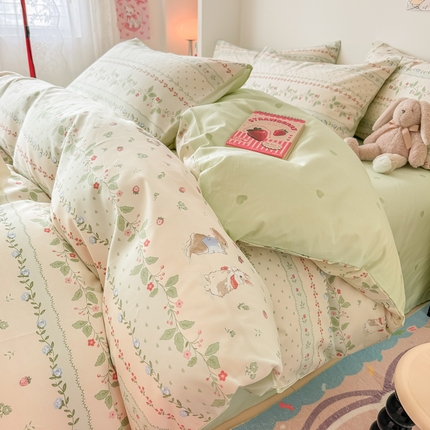 91家纺网 家纺一手货源 找家纺 （总）慕尚 2025新款13070全棉小清新四件套