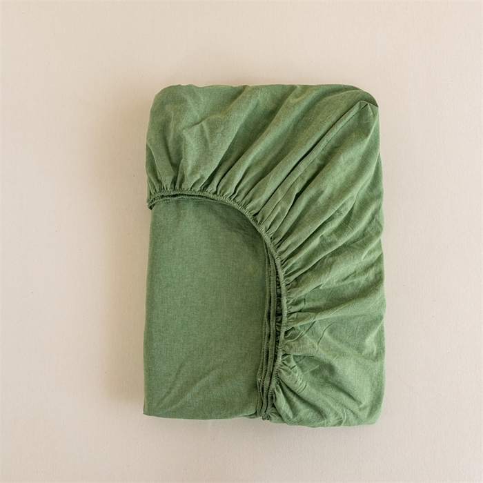 91家纺网 家纺一手货源 找家纺 北欧良品 2024新款水洗棉单品床笠、床单--纯色款（床笠、床单） 果绿