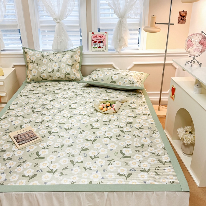 91家纺网 家纺一手货源 找家纺 慕尚 2025新款800D冰藤凉席 小碎花