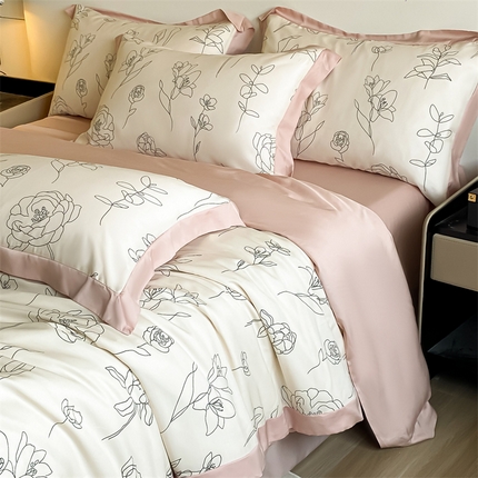 蓝米卡夫 2024新品-A类50支新时尚天丝印花拼角款系列 菲青