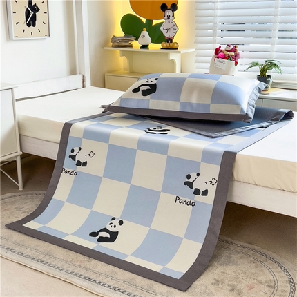 孩子王家纺 2024新款凉感卡通冰丝席-学生款 慵懒熊猫格
