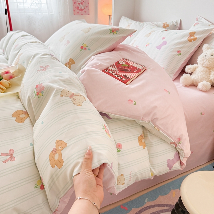 91家纺网 家纺一手货源 找家纺 （总）慕尚 2025新款13070全棉小清新四件套