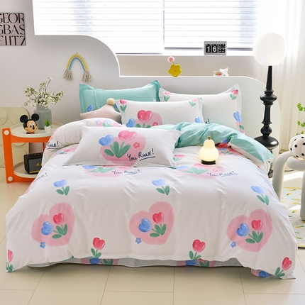 91家纺网 家纺一手货源 找家纺 （总）登登 2024新款直播爆款清新风纯棉全棉三四件套