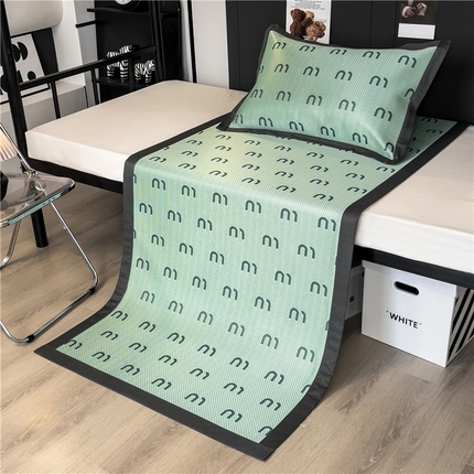 孩子王家纺 2024新款高档提花加厚凉感款冰丝席路易世家系列-单人凉席 minmin-绿（高档提花 加厚凉感款）