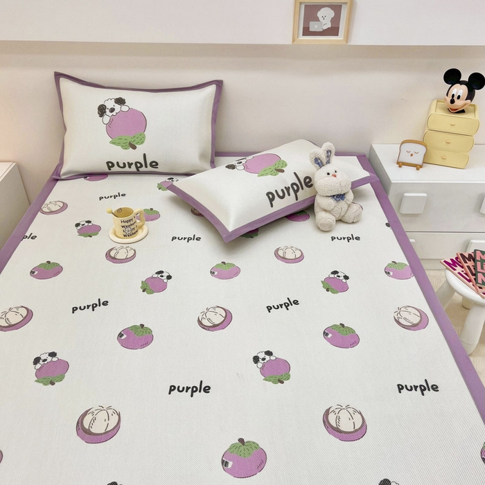 91家纺网 家纺一手货源 找家纺 全季家居 2024新款5A抗菌小清新数码印花冰藤席 床席款-山竹