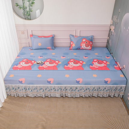 91家纺网 家纺一手货源 找家纺 手艺人沙发垫炕垫 2025新款三明治冰丝花边凉席 L66