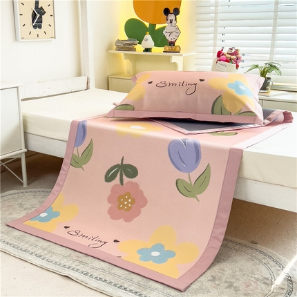 孩子王家纺 2024新款凉感卡通冰丝席-学生款 缤纷花园