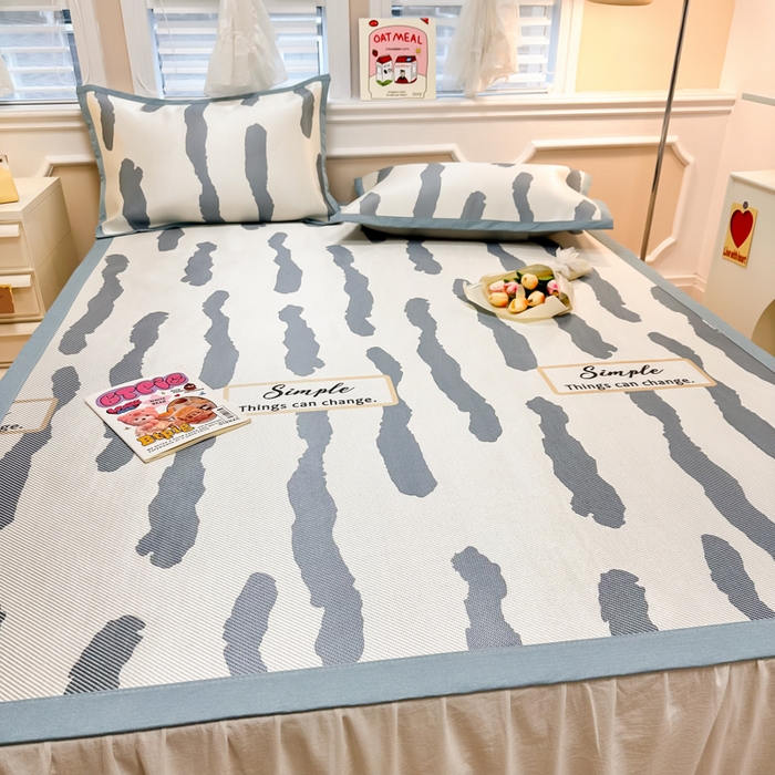 91家纺网 家纺一手货源 找家纺 慕尚 2025新款800D冰藤凉席 线条