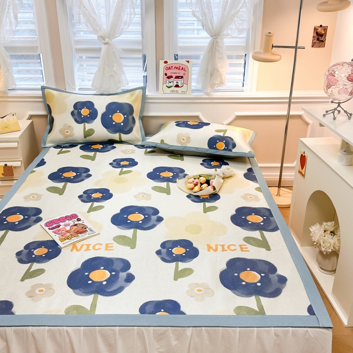 91家纺网 家纺一手货源 找家纺 慕尚 2025新款800D冰藤凉席 小时光